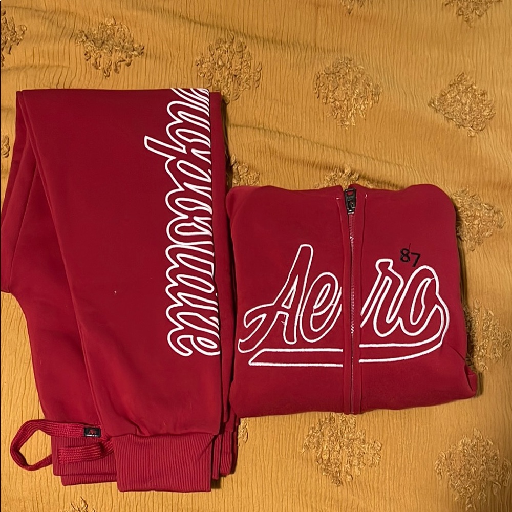 Aeropostale Bold Red Hoodie and Joggers Set